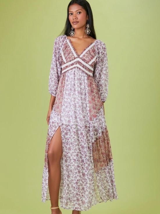 Forever 21 Dresses & Skirts - NWT - Forever 21 Pink Floral Patchwork Maxi Dress